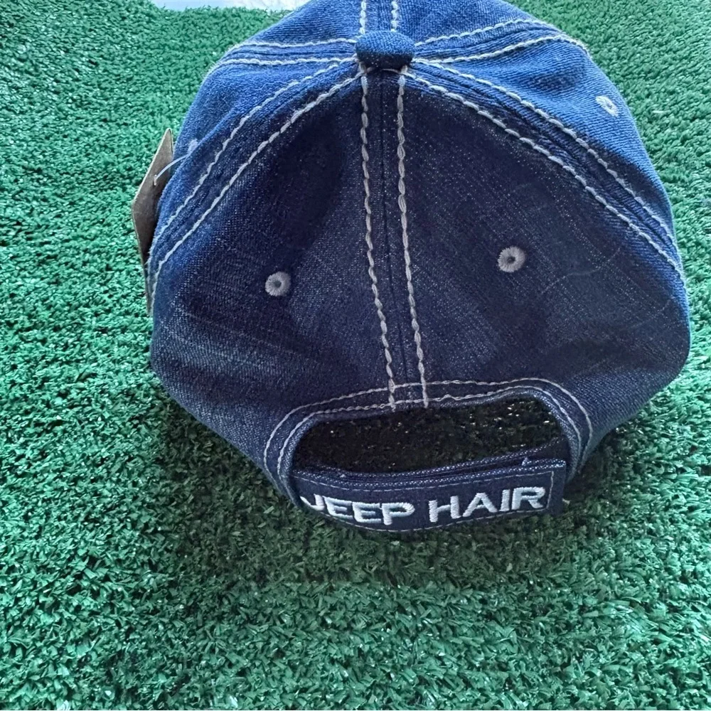 Jeep Denim Hat- Jeep Hair Don't Care ✌️ - Picture 2 of 2